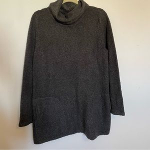 NWT J Jill Charcoal Gray Turtleneck Sweater with Pockets